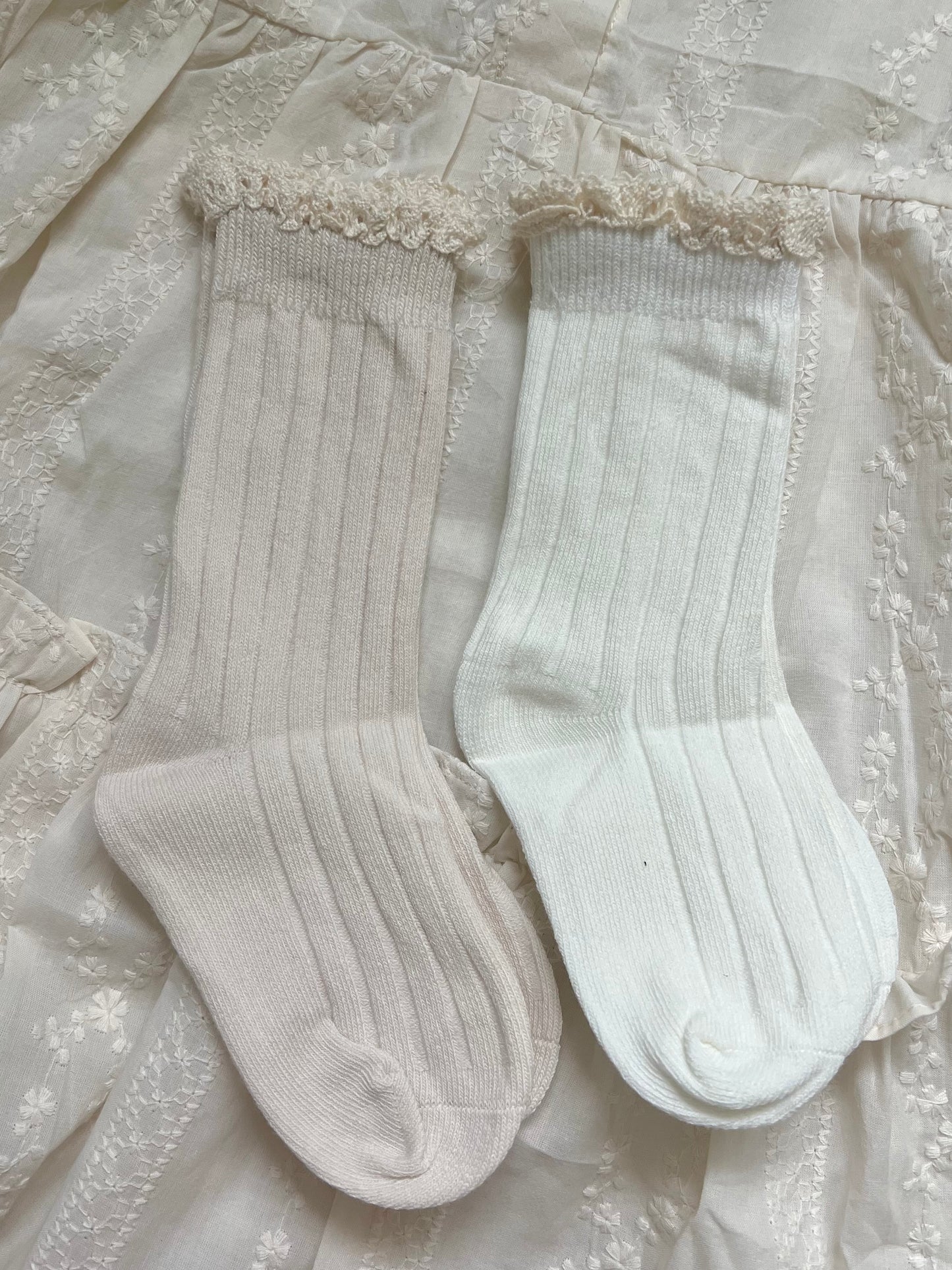 Chaussettes avec dentelle